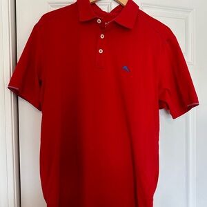 Tommy Bahama size medium red polo-style shirt. EUC.